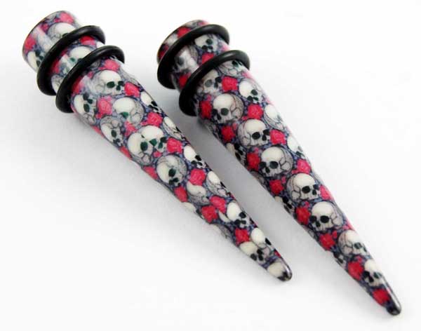 Body Piercing Expander UV Skulls 5mm 2pcs