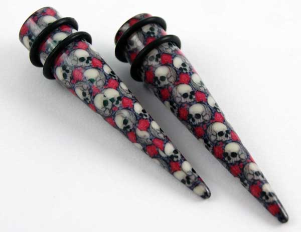 Body Piercing Expander UV Skulls 6mm 2pcs