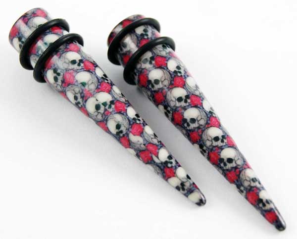 Body Piercing Expander UV Skulls 10mm 2pcs