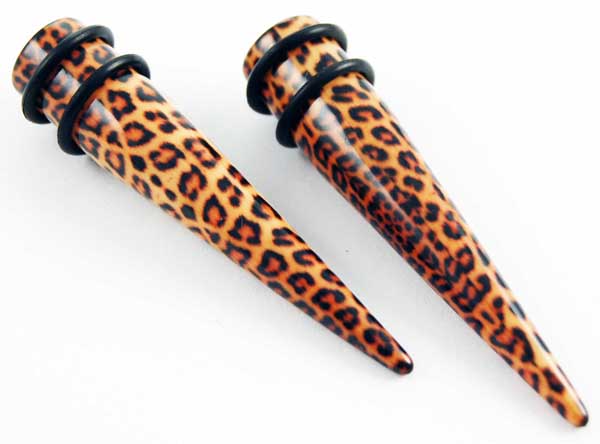 Body Piercing Expander UV Leopard Print 4mm 2pcs
