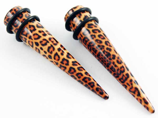 Body Piercing Expander UV Leopard Print 6mm 2pcs