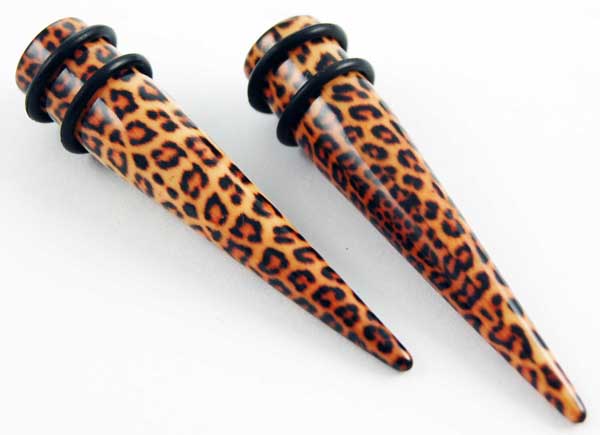 Body Piercing Expander UV Leopard Print 10mm 2pcs