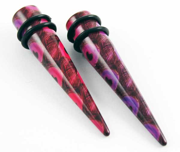 Body Piercing Expander UV Purple And Black Multi 3mm 2pcs