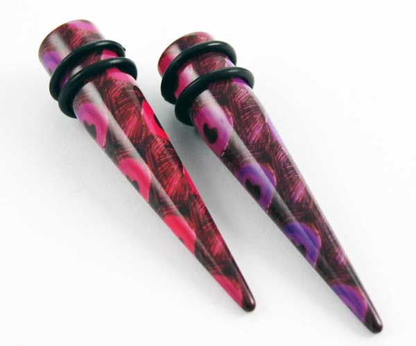 Body Piercing Expander UV Purple And Black Multi 4mm 2pcs