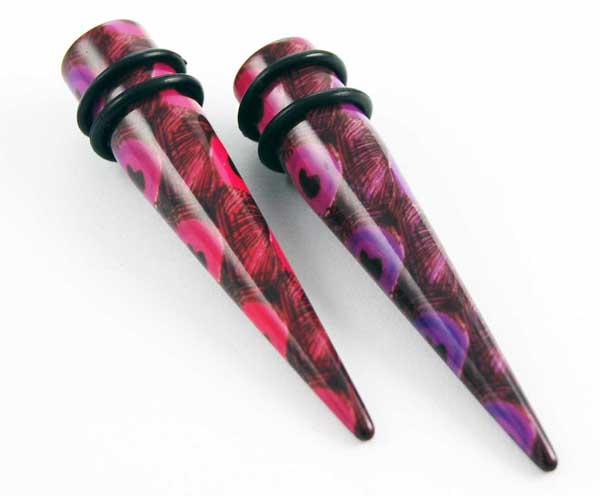 Body Piercing Expander UV Purple And Black Multi 10mm 2pcs