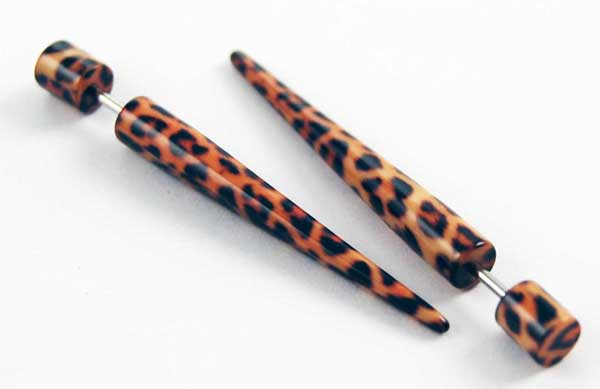 Body Piercing Expander UV Leopard Print 5mm 2pcs