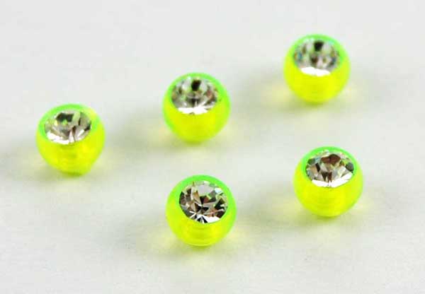 Body Piercing Jewelled Ball Green With Preciosa Crystal Stone 1.