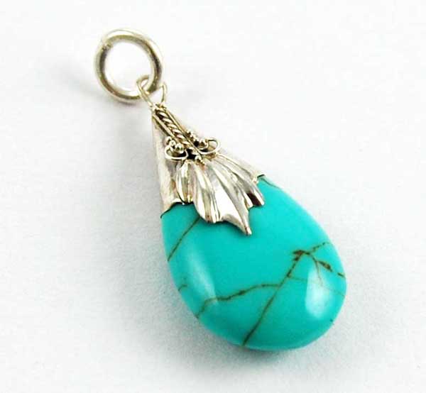 Pendant Silver Drop Turquoise