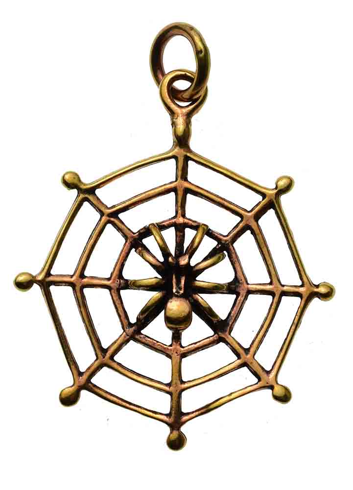 Pendant Bronze Spider On Web