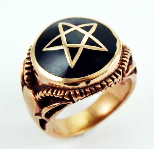 Ring Bronze Pentacle Black