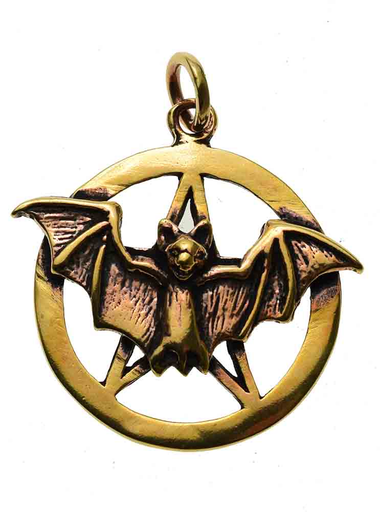 Pendant Bronze Bat In Pentagram