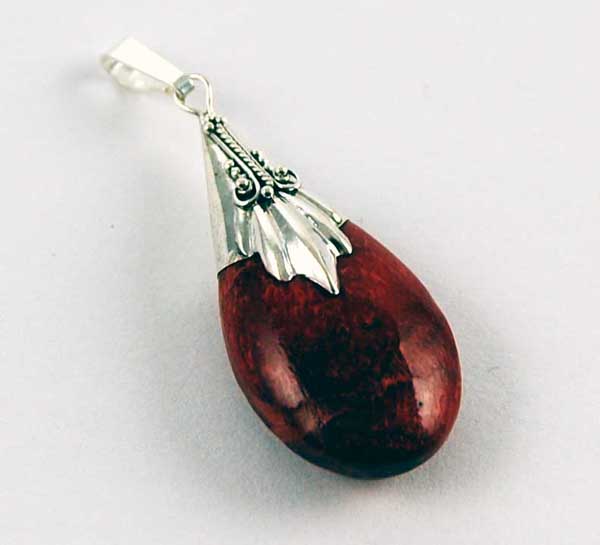 Pendant Silver Drop Coral