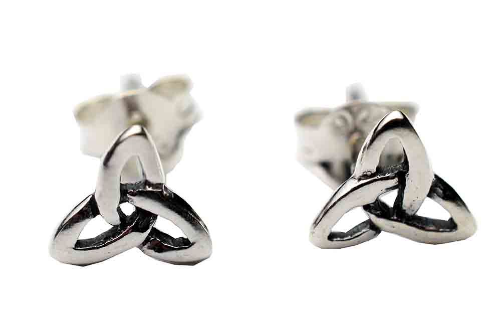 Earring Silver Stud Triquetra
