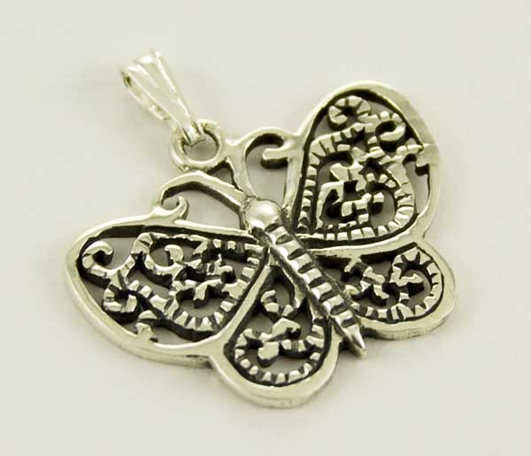 Pendant Silver Butterfly Fancy Design H2.3xw2.3cm