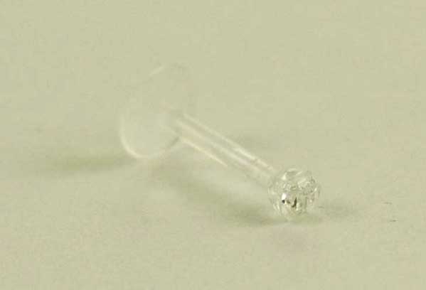 Body Piercing Labret Bio Claw Setting  With Clear Cubic Bio Ball