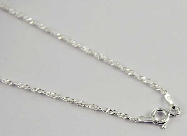Chain Silver Twisted Curb 16 Inch