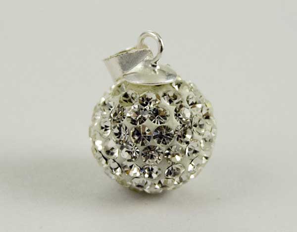 Pendant Silver Crystal Cluster 12mm
