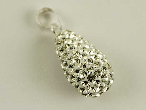 Pendant Silver Crystal Tear Drop L17mm