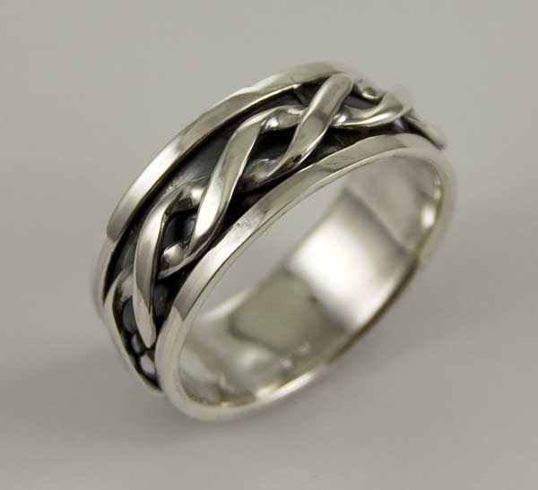 Ring Silver Spinner Wide Rope Design