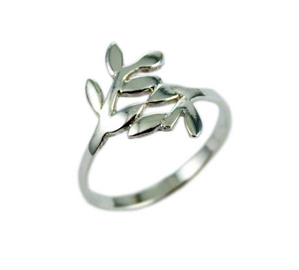 Ring Silver Double Leaf Design