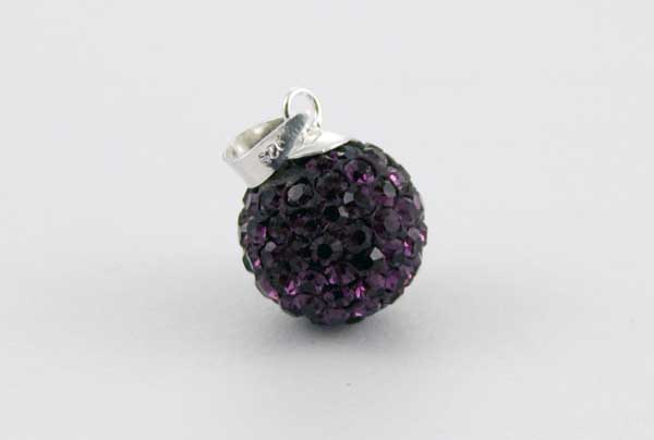 Pendant Silver Cluster Amethyst 12mm Ball