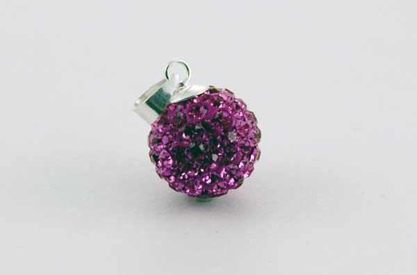 Pendant Silver Cluster Rose 12mm Ball