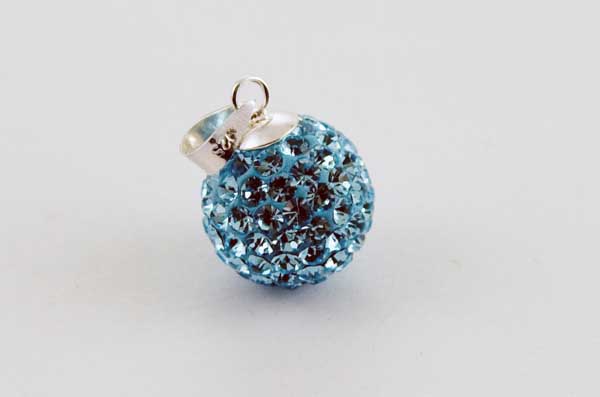 Pendant Silver Cluster Aqua 12mm Ball