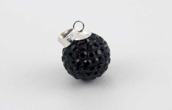 Pendant Silver Cluster Jet 12mm Ball