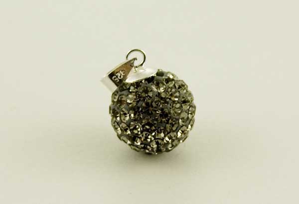 Pendant Silver Cluster Black 12mm Ball