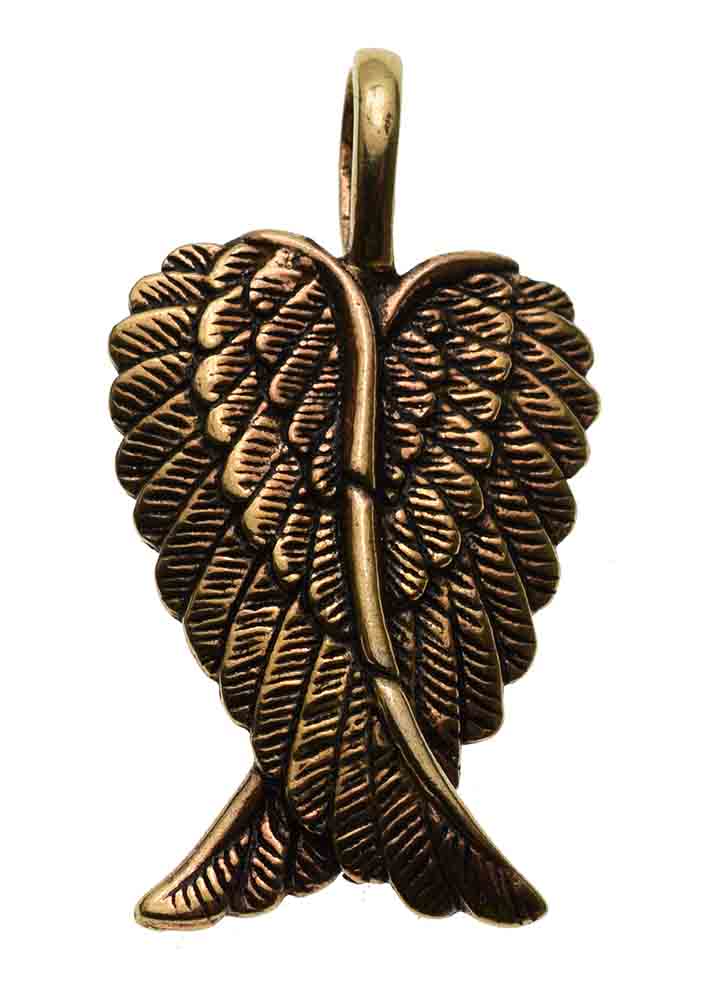 Pendant Bronze Crossed Wings H36mm