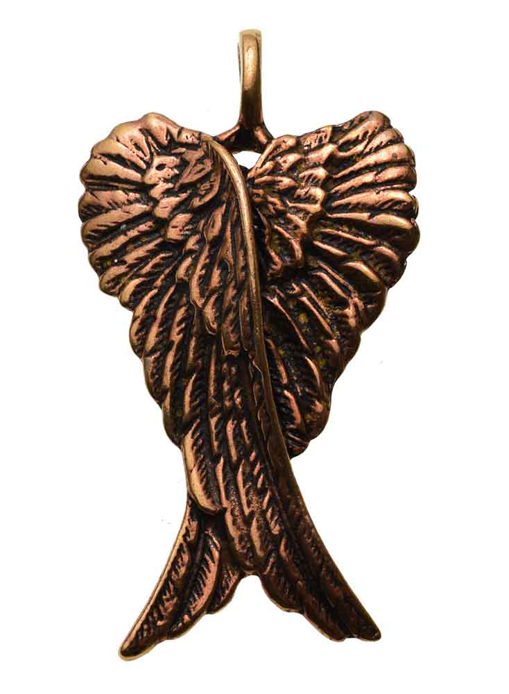 Pendant Bronze Crossed Wings H45mm
