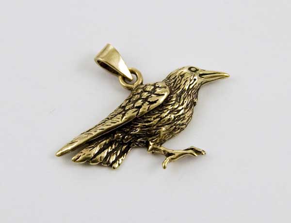 Pendant Bronze Raven H25,W33mm