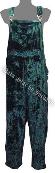 JORDASH EMBROIDERED VELVET DUNGAREES/2073