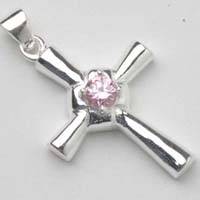 PENDANT SILVER CROSS CZ PLAIN
