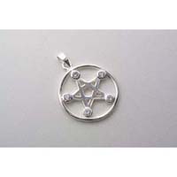 PENDANT SILVER PENTAGRAM STONE