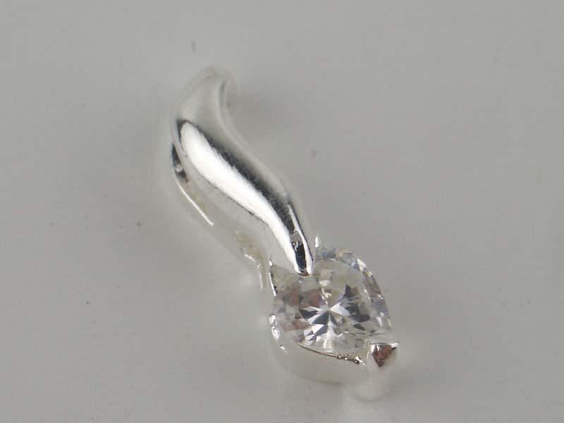 Silver Pendant Heart Eyebrow 925 Sterling