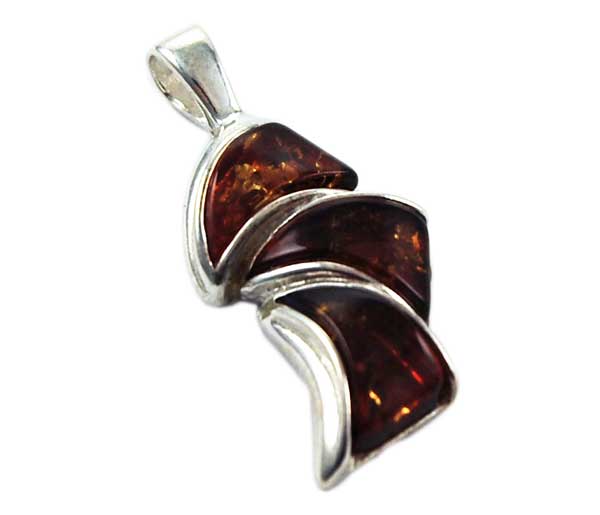 Pendant Amber Triple Triangle