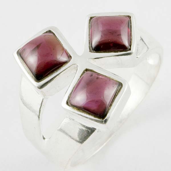 Silver Ring Stone R175 Red