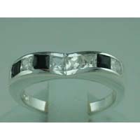 Silver Ring  Cz Dble Oval 925 Sterling