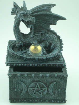 Box Square Dragon Black 12cm
