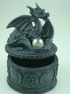 Box Circle Dragon Black 12cm