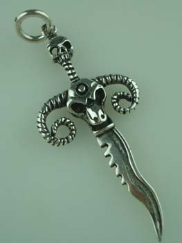 Silver Pendant Ram Skull 925 Sterling