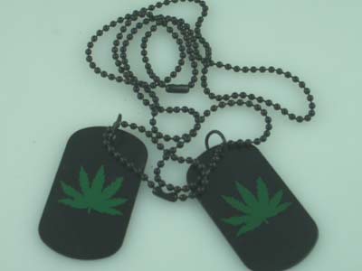 Dog Tag Cannabis Leaf