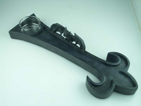 Candle Tea Light Holder Bat Black