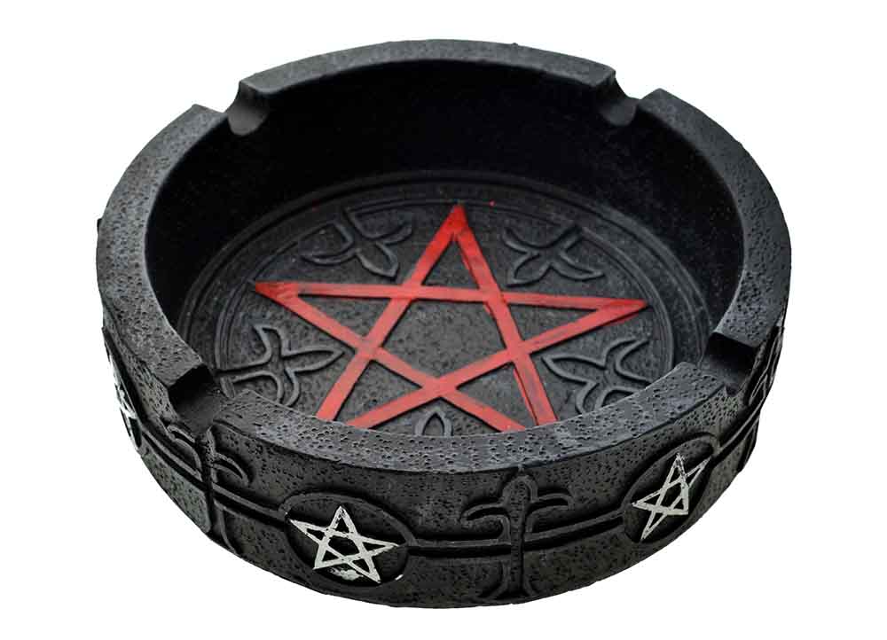 ASHTRAY PENTAGRAM DESIGNS BLK