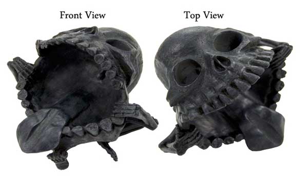 Gargoyle Wide Mouth Black Resin H9xw12cm