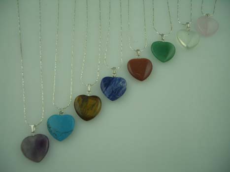 Necklace Heart Semi-Precious Stones 2cm