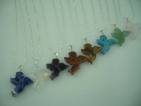 N/LACE ASST SEMI PRECIOUS STONES CHERUB