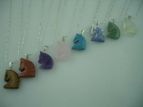 Necklace Assorted Semi Precious Stones Horse