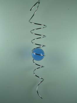 Rolling Ball Silver With Blue Ball Large 37cm With 6cm Ball